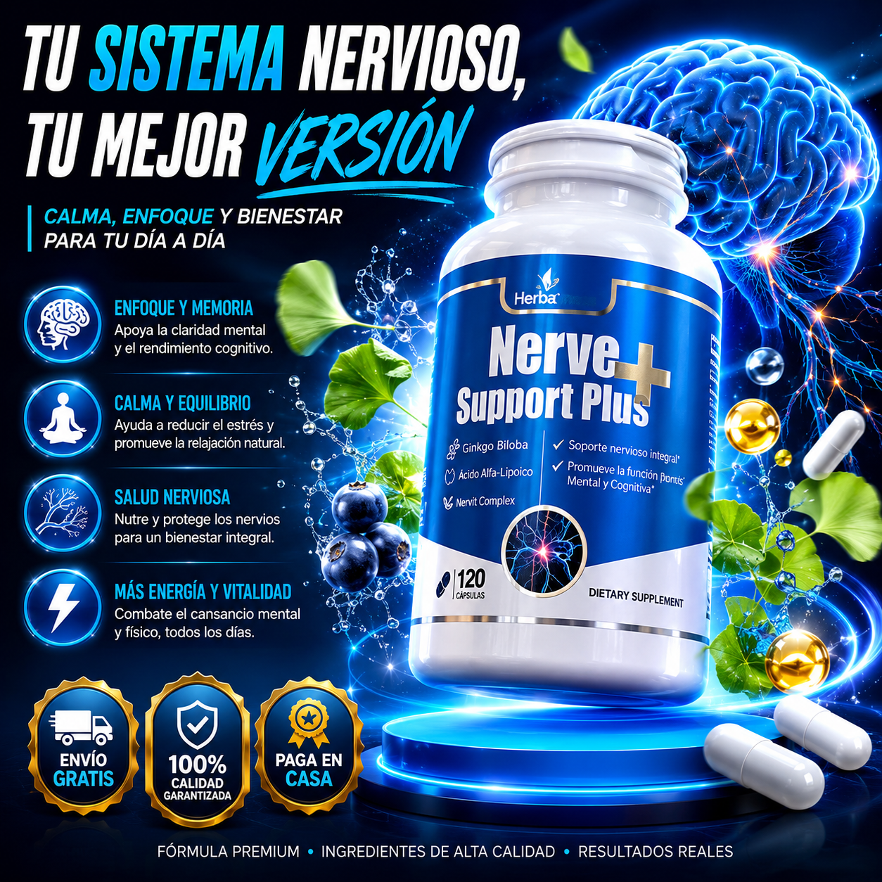 OFERTA 2 X 1 : NERVE SUPPORT PLUS™️ – Soporte Avanzado para Nervios, Reduce Hormigueo, Adormecimiento y Molestias Nerviosas