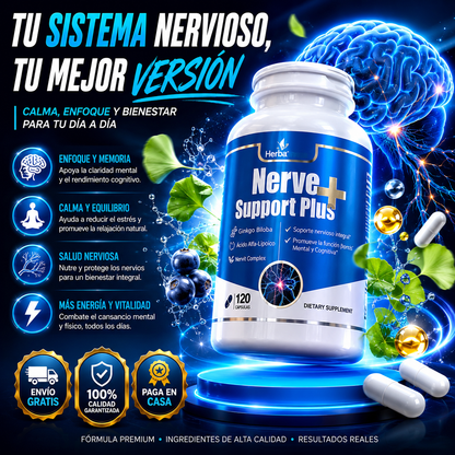 OFERTA 2 X 1 : NERVE SUPPORT PLUS™️ – Soporte Avanzado para Nervios, Reduce Hormigueo, Adormecimiento y Molestias Nerviosas