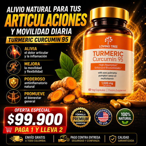 OFERTA 2 X 1 :TURMERIC™️ – Curcumina 95% de Alta Potencia para Articulaciones Flexibles, Menos Inflamación y Mayor Bienestar