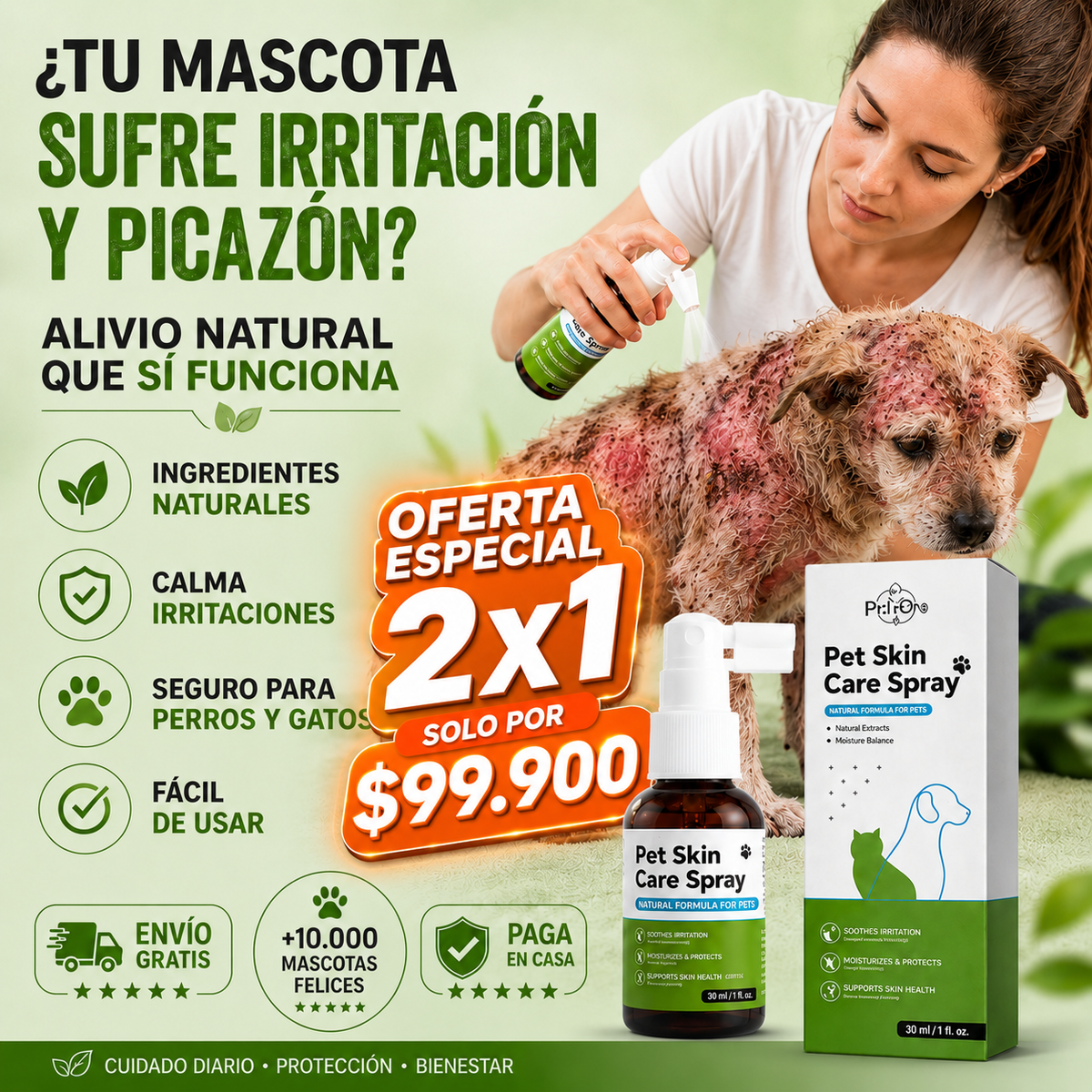 OFERTA 2 X 1 : PetSkin™️ – Fórmula para Piel Sana, Menos Picazón y Pelaje Brillante en tu Mascota