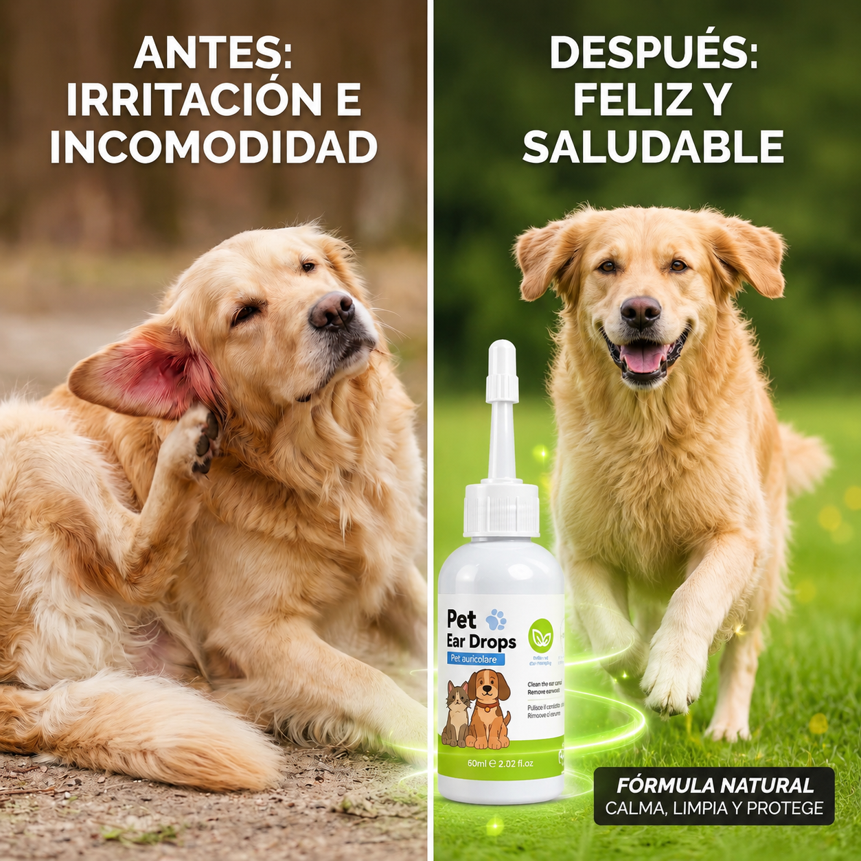 OFERTA 2 X 1: Petvora™️ – Limpiador Ótico Premium para Mascotas, Elimina Cera, Picazón y Mal Olor