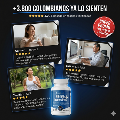 OFERTA 2 X 1 : NERVE SUPPORT PLUS™️ – Soporte Avanzado para Nervios, Reduce Hormigueo, Adormecimiento y Molestias Nerviosas