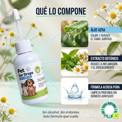 OFERTA 2 X 1: Petvora™️ – Limpiador Ótico Premium para Mascotas, Elimina Cera, Picazón y Mal Olor