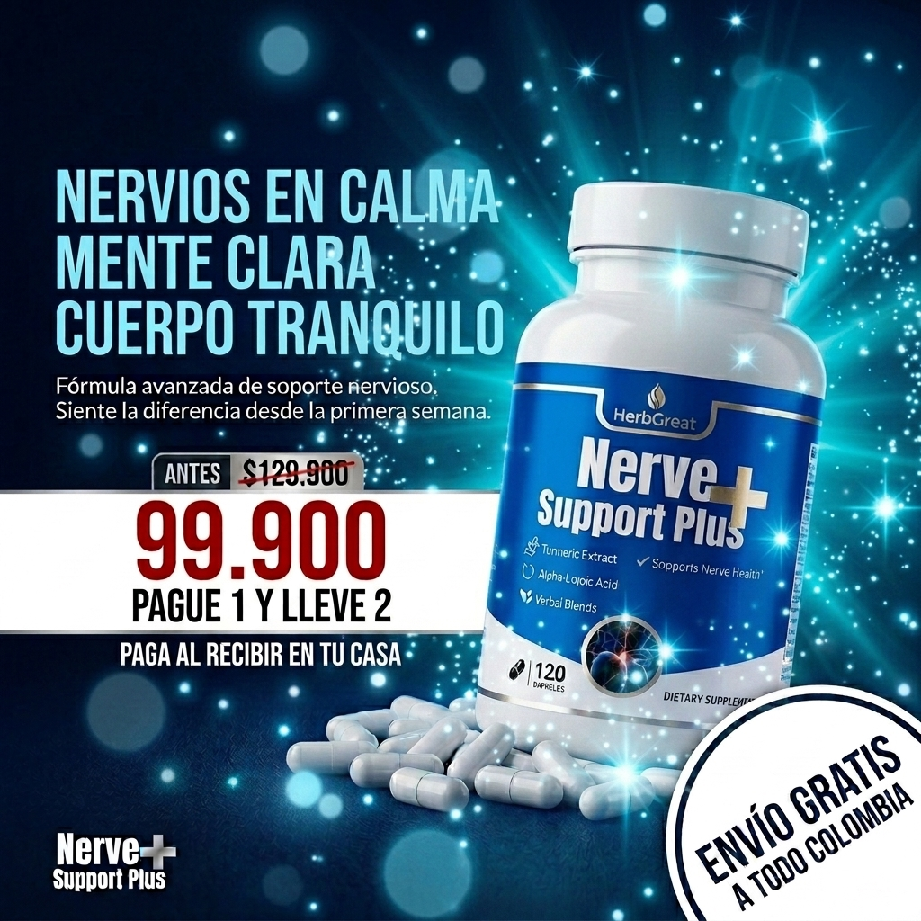 OFERTA 2 X 1 : NERVE SUPPORT PLUS™️ – Soporte Avanzado para Nervios, Reduce Hormigueo, Adormecimiento y Molestias Nerviosas