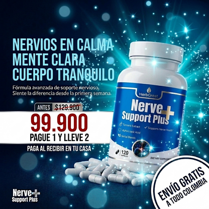 OFERTA 2 X 1 : NERVE SUPPORT PLUS™️ – Soporte Avanzado para Nervios, Reduce Hormigueo, Adormecimiento y Molestias Nerviosas