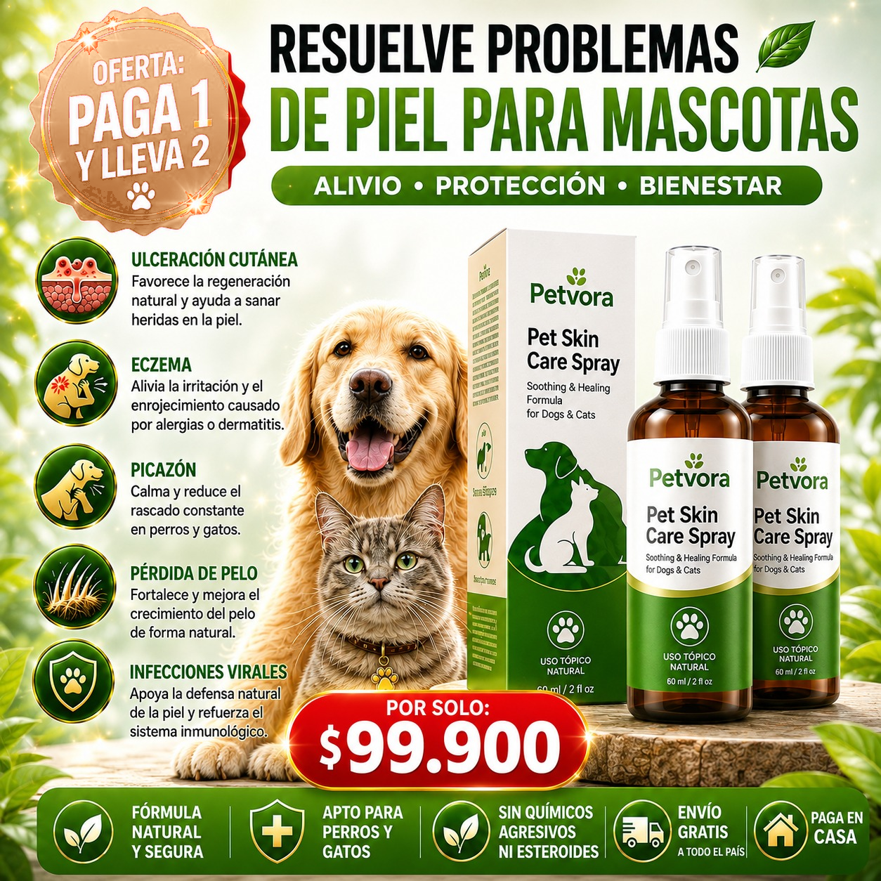 OFERTA 2 X 1 : PetSkin™️ – Fórmula para Piel Sana, Menos Picazón y Pelaje Brillante en tu Mascota